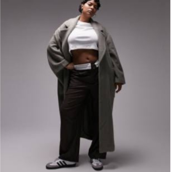 Topshop Curve Brushed Chuck-on Coat with Patch Pockets - Picture 5 of 5